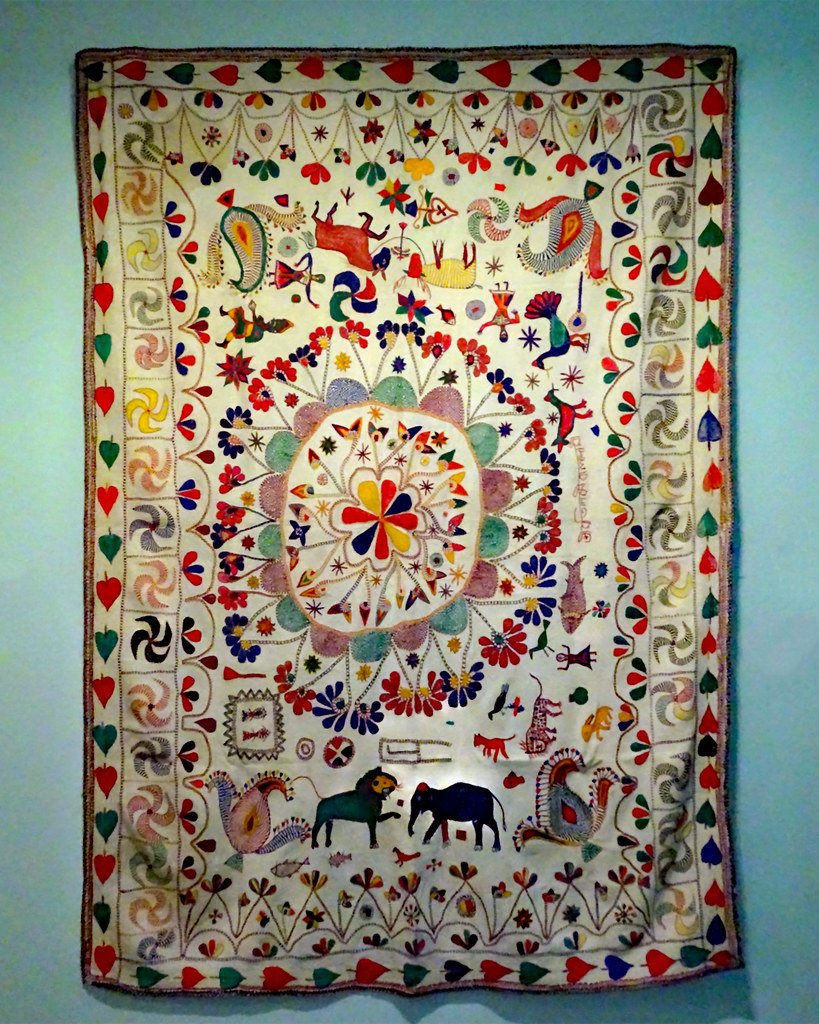 Nakshi kantha embroidered textile