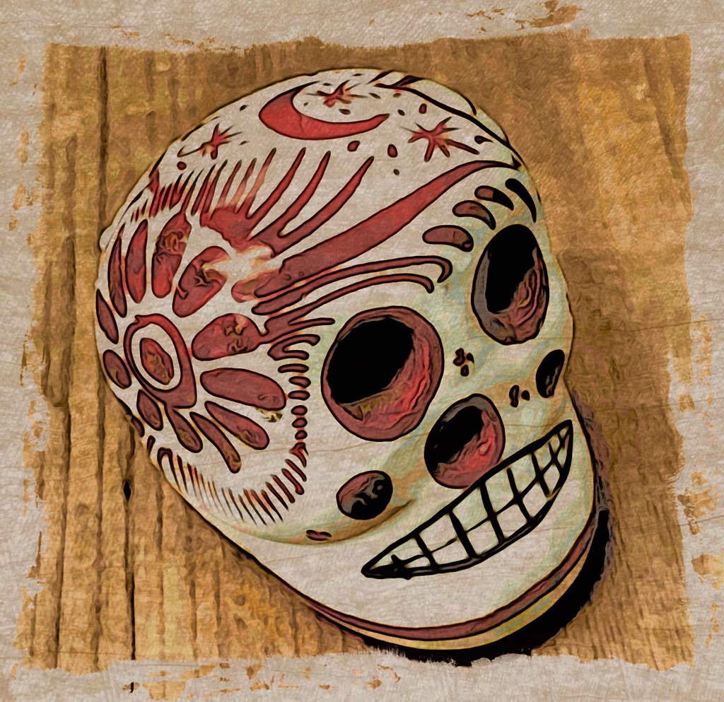 Hand-painted ceramic skull