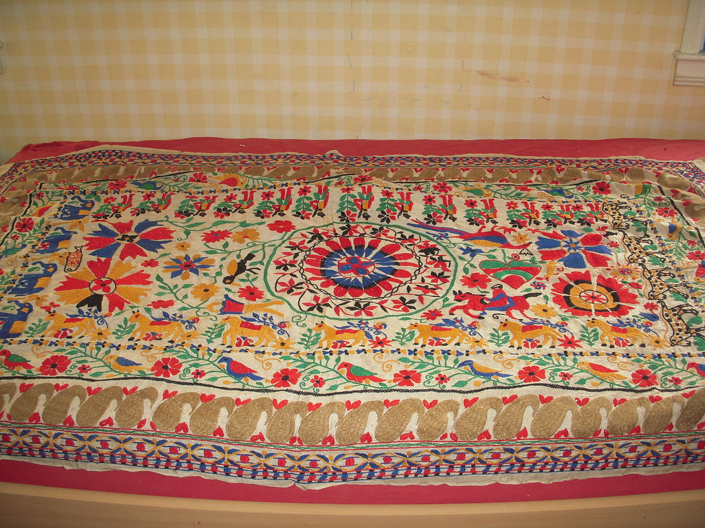 Nakshi kantha throw